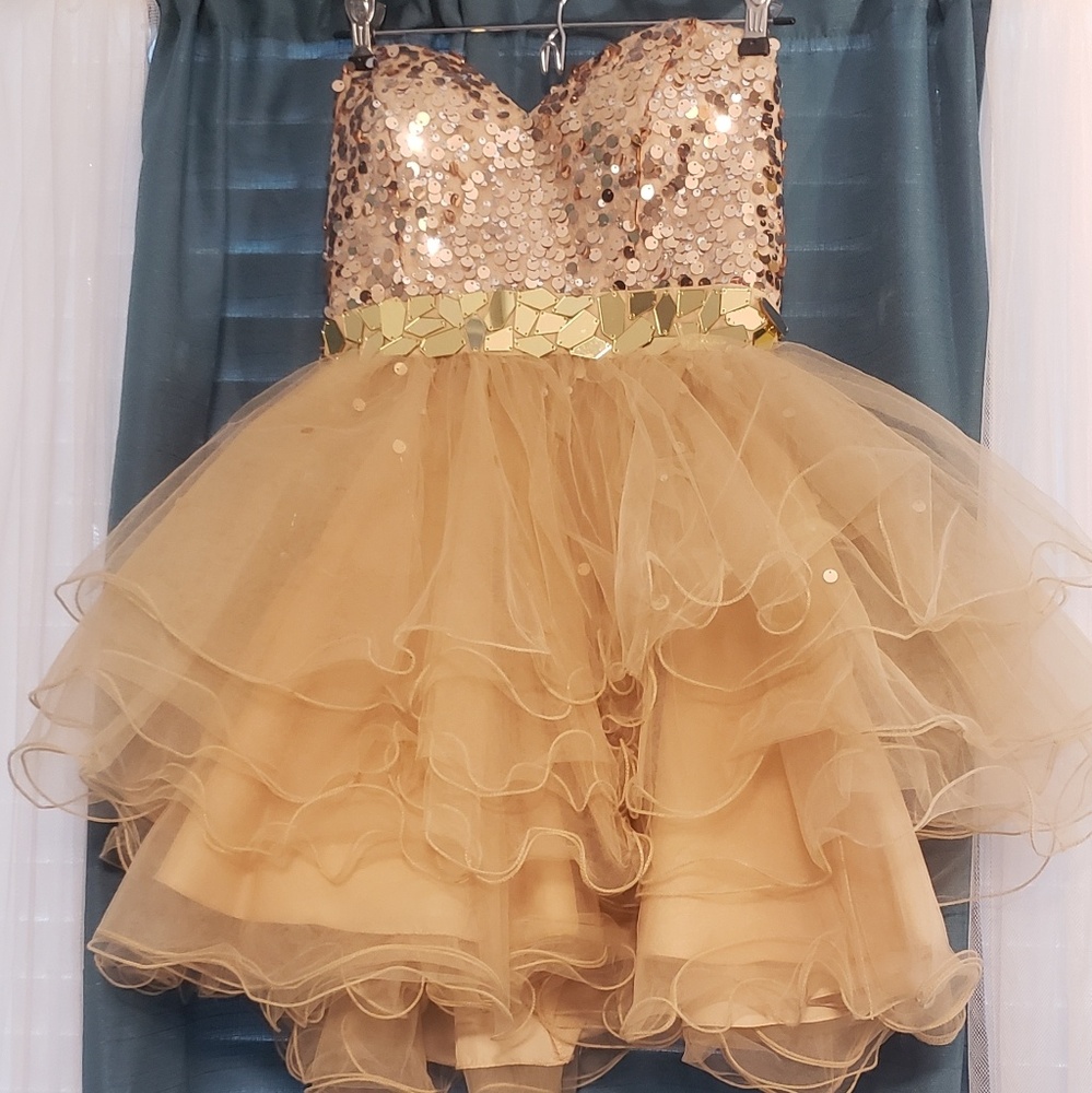 gold party dress